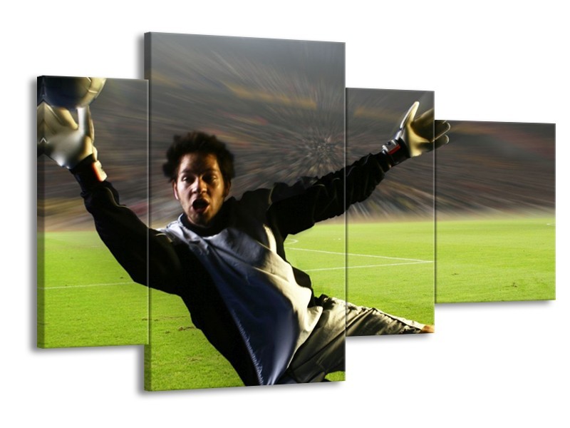 Canvas schilderij Sport | Groen, Grijs, Zwart | 120x75cm 4Luik