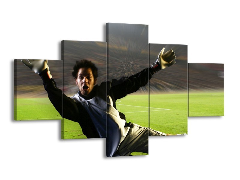 Canvas schilderij Sport | Groen, Grijs, Zwart | 125x70cm 5Luik