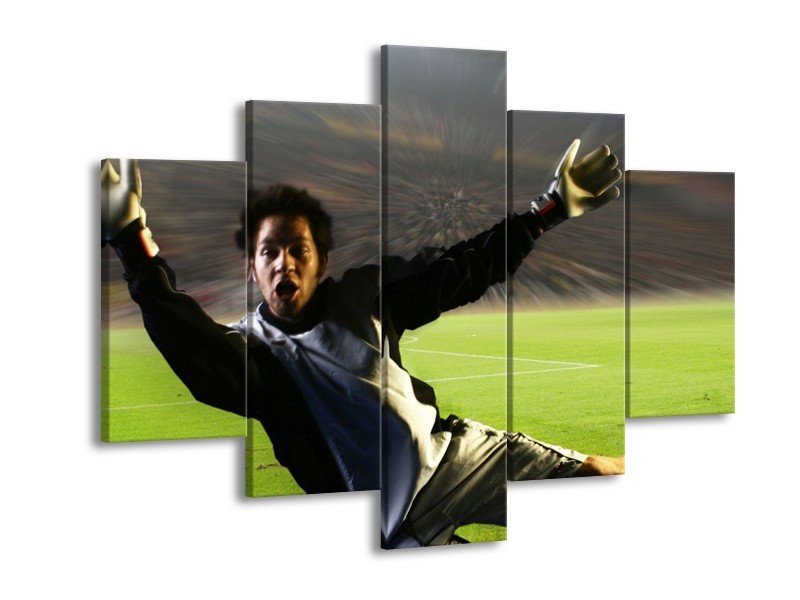 Canvas schilderij Sport | Groen, Grijs, Zwart | 150x105cm 5Luik