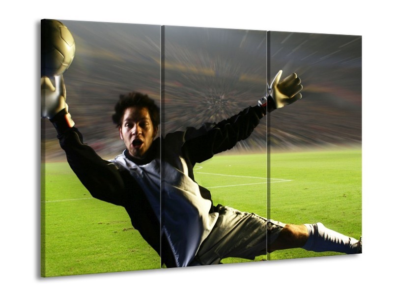 Canvas schilderij Sport | Groen, Grijs, Zwart | 90x60cm 3Luik