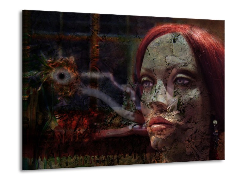 Glas schilderij Abstract | Rood, Zwart, Grijs | 100x70cm 1Luik