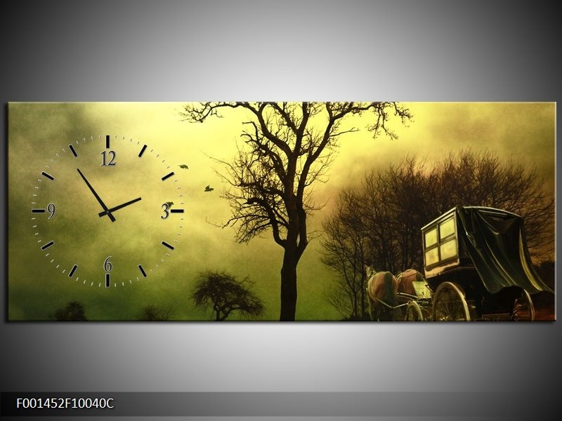 Klok schilderij Natuur | Groen, Bruin | 100x40cm 1Luik