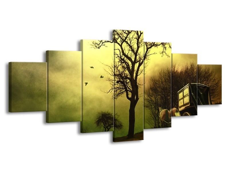 Canvas schilderij Natuur | Groen, Bruin | 210x100cm 7Luik
