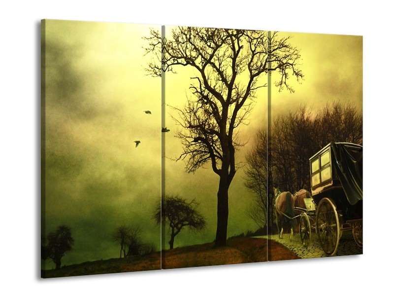 Canvas schilderij Natuur | Groen, Bruin | 90x60cm 3Luik