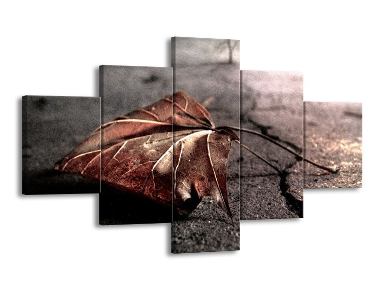 Canvas schilderij Herfst | Bruin, Grijs, Rood | 125x70cm 5Luik