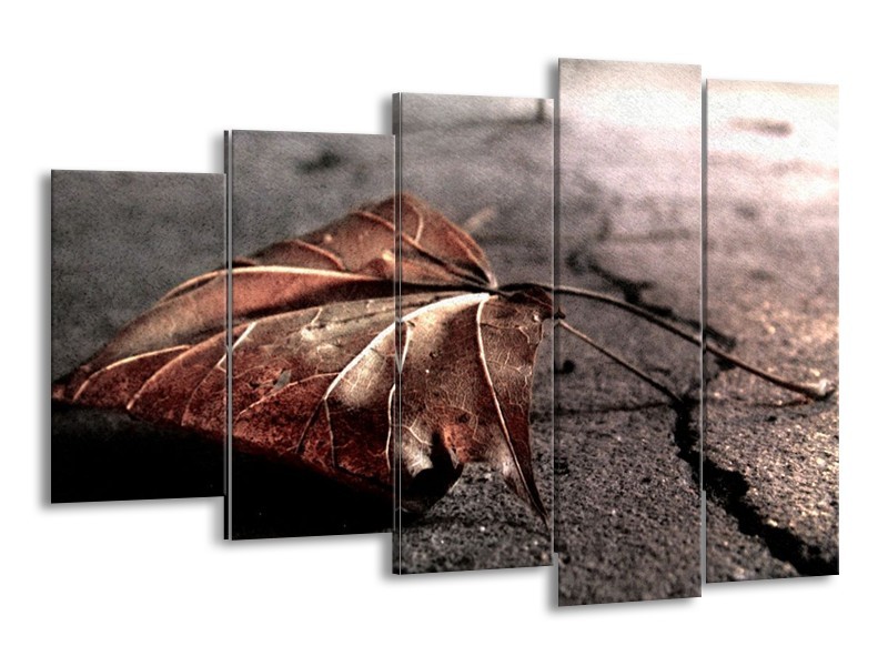 Canvas schilderij Herfst | Bruin, Grijs, Rood | 150x100cm 5Luik
