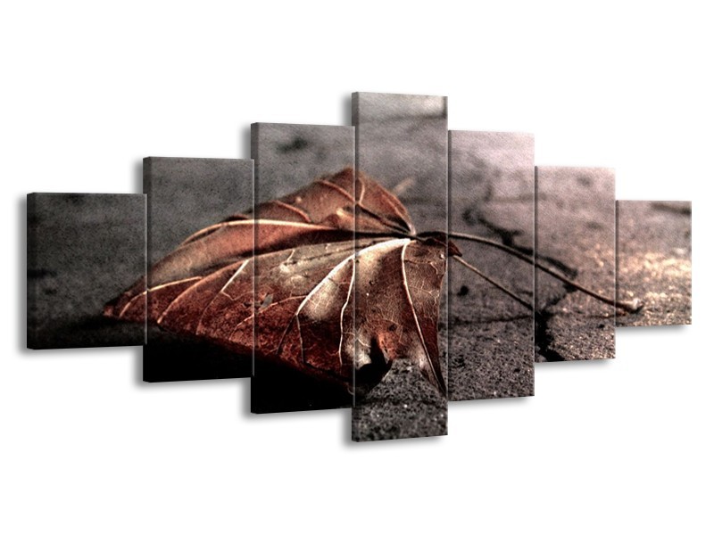 Canvas schilderij Herfst | Bruin, Grijs, Rood | 210x100cm 7Luik