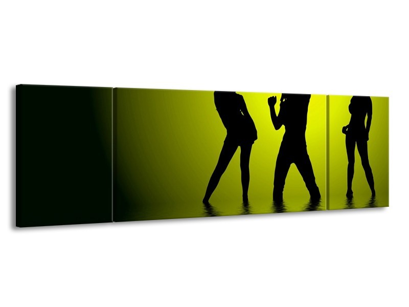 Canvas schilderij Dansen | Groen, Zwart | 170x50cm 3Luik