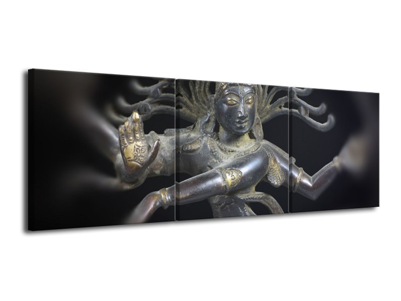 Canvas schilderij Religie | Grijs, Zwart, Zilver | 120x40cm 3Luik