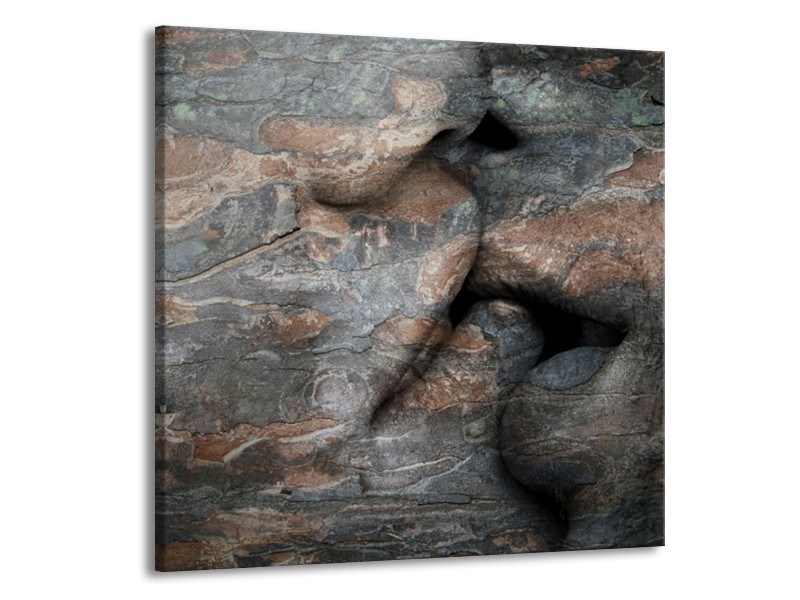 Glas schilderij Stenen | Grijs, Bruin | 70x70cm 1Luik