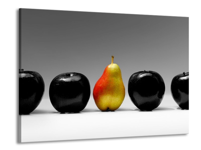 Canvas schilderij Fruit | Zwart, Grijs, Rood | 100x70cm 1Luik