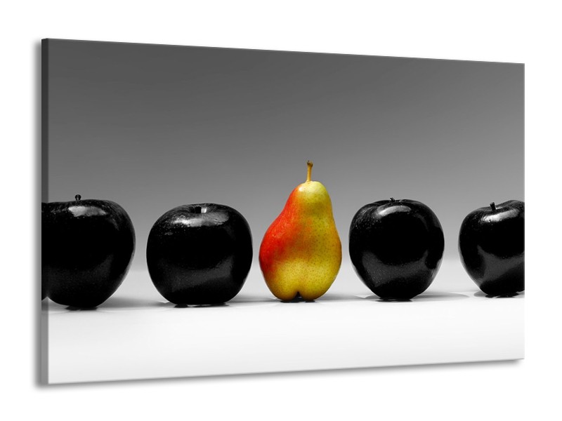 Canvas schilderij Fruit | Zwart, Grijs, Rood | 140x90cm 1Luik