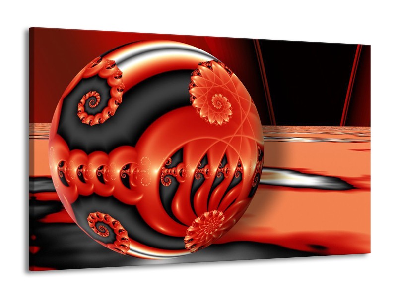 Canvas schilderij Cirkels | Rood, Zwart, Grijs | 140x90cm 1Luik