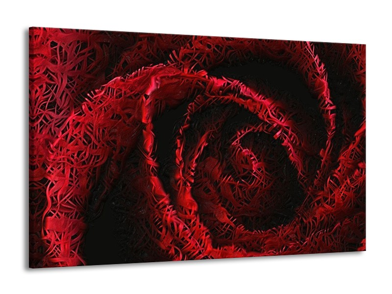 Canvas schilderij Roos | Rood, Zwart | 140x90cm 1Luik