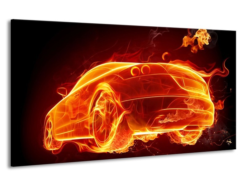 Canvas schilderij Auto | Goud, Rood, Geel | 190x100cm 1Luik