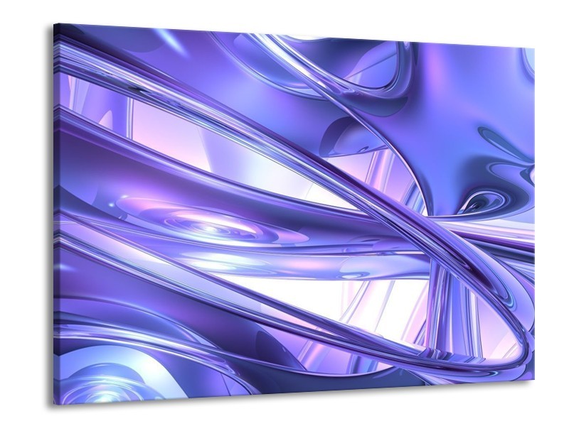 Glas schilderij Abstract | Blauw, Wit, Paars | 100x70cm 1Luik