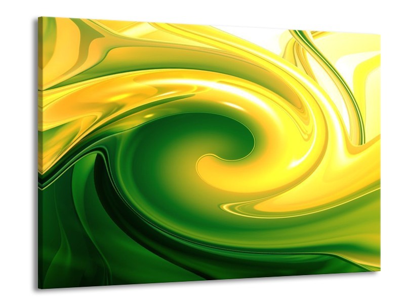 Glas schilderij Abstract | Geel, Groen | 100x70cm 1Luik