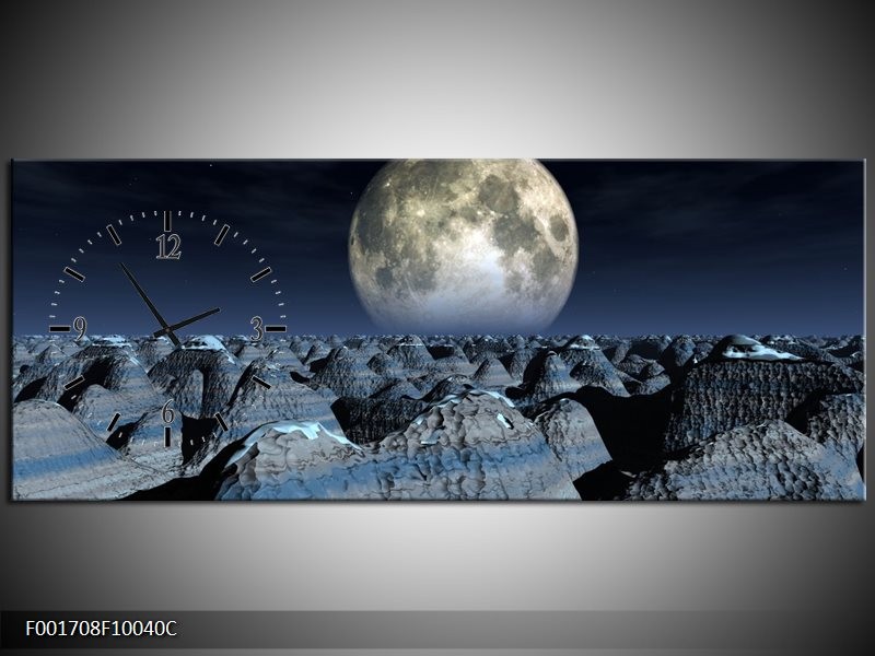 Klok schilderij Natuur | Wit, Grijs, Zwart | 100x40cm 1Luik