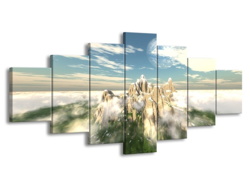 Glas schilderij Natuur | Wit, Groen, Grijs | 210x100cm 7Luik