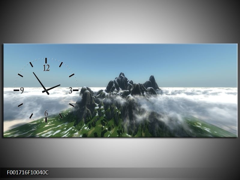 Klok schilderij Natuur | Groen, Grijs, Wit | 100x40cm 1Luik