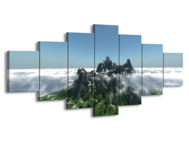 Glas schilderij Natuur | Groen, Grijs, Wit | 210x100cm 7Luik