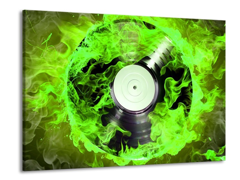 Canvas schilderij Muziek | Groen, Zwart | 100x70cm 1Luik
