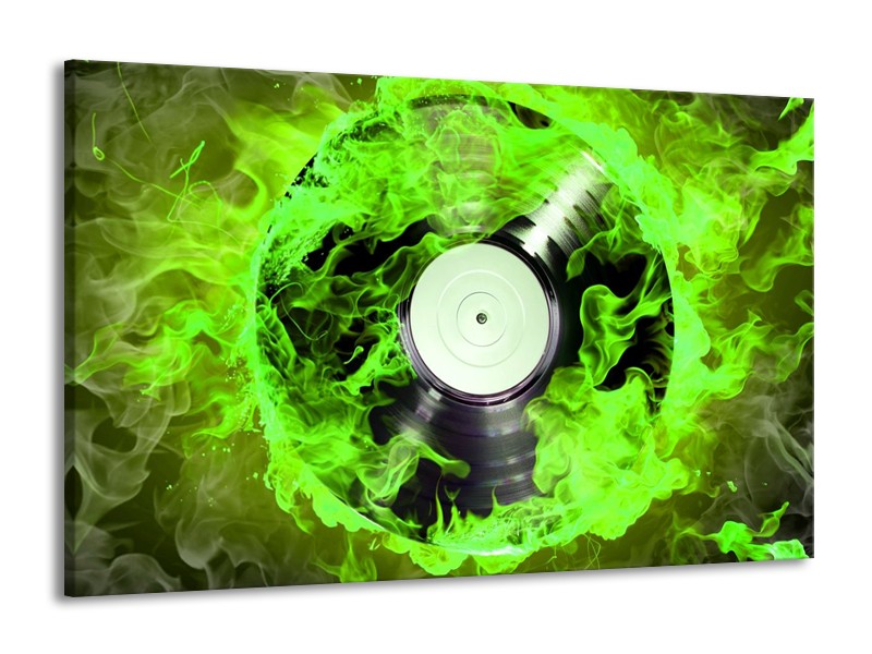 Canvas schilderij Muziek | Groen, Zwart | 140x90cm 1Luik