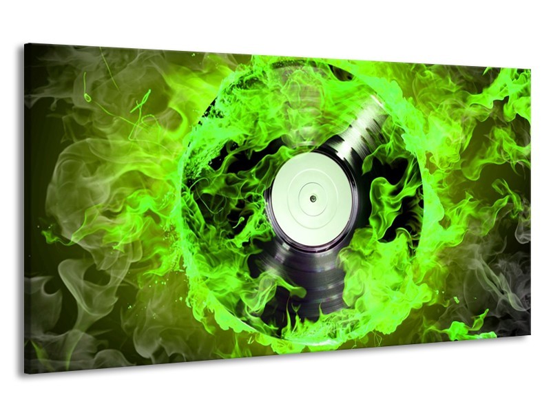 Canvas schilderij Muziek | Groen, Zwart | 190x100cm 1Luik