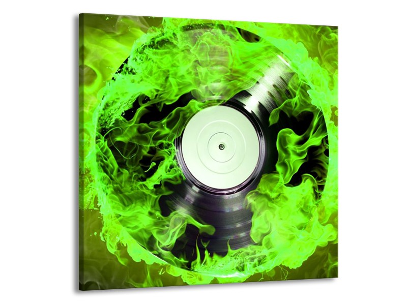 Canvas schilderij Muziek | Groen, Zwart | 50x50cm 1Luik