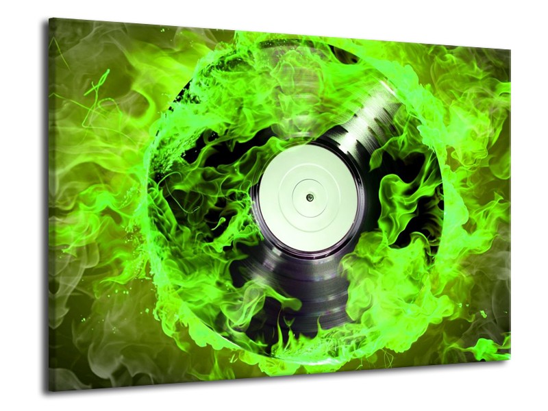 Canvas schilderij Muziek | Groen, Zwart | 70x50cm 1Luik