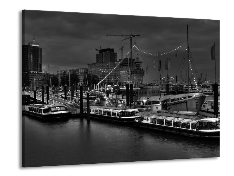 Canvas schilderij Boot | Grijs, Zwart, Wit | 100x70cm 1Luik