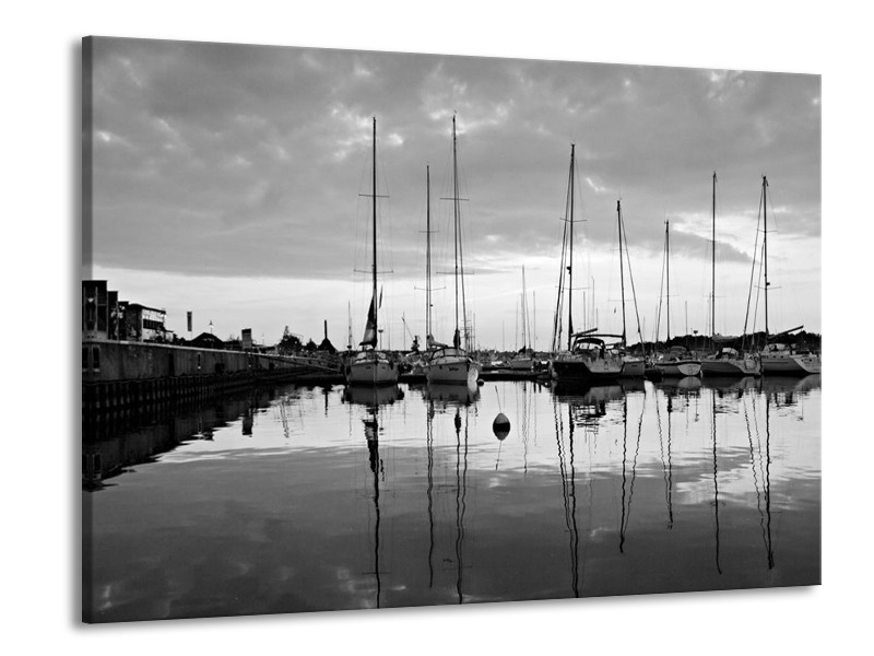 Canvas schilderij Boot | Grijs, Zwart, Wit | 100x70cm 1Luik