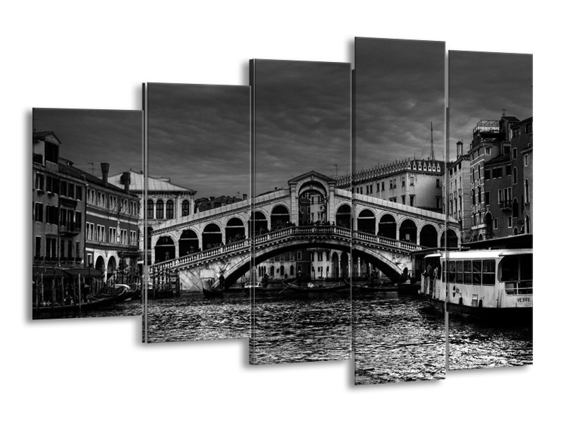 Canvas schilderij Venetie | Grijs, Zwart, Wit | 150x100cm 5Luik