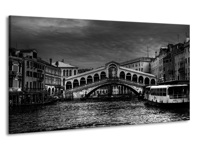 Canvas schilderij Venetie | Grijs, Zwart, Wit | 190x100cm 1Luik