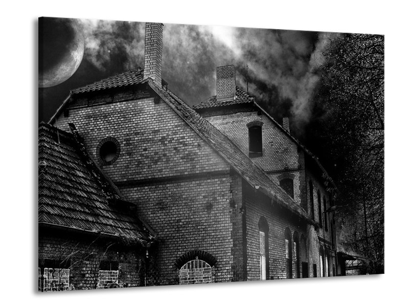 Canvas schilderij Gebouw | Grijs, Zwart, Wit | 100x70cm 1Luik