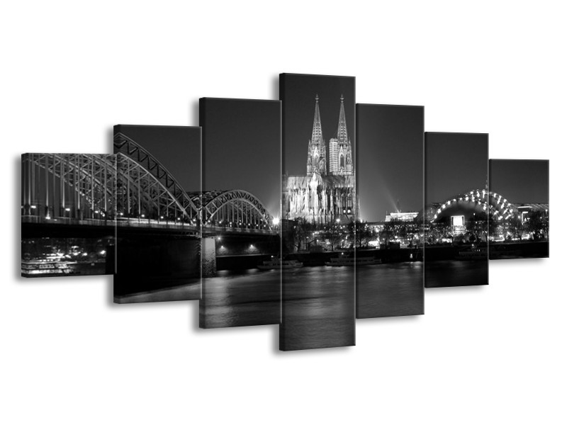 Glas schilderij Brug | Grijs, Zwart, Wit | 210x100cm 7Luik