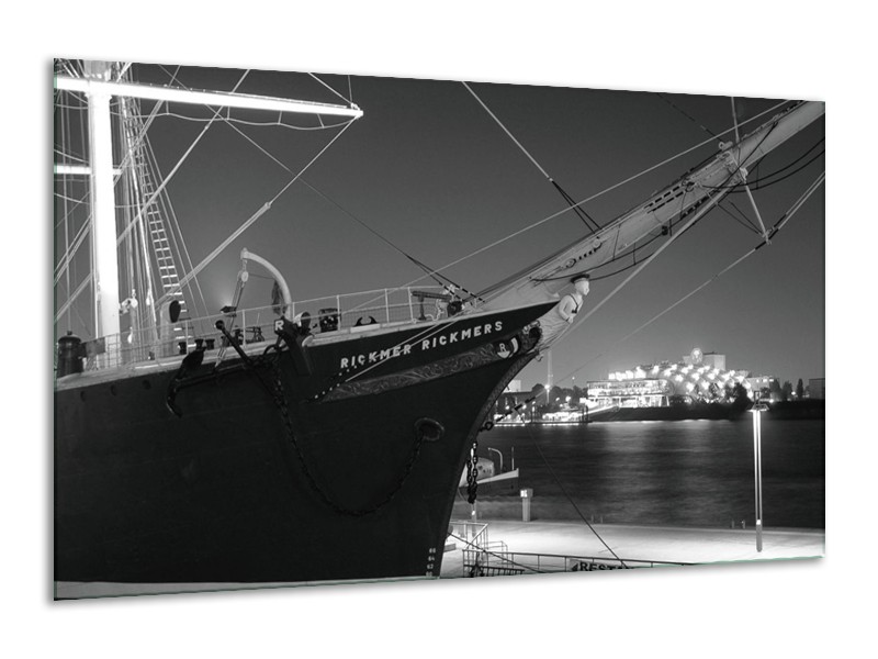 Canvas schilderij Boot | Grijs, Zwart, Wit | 120x70cm 1Luik