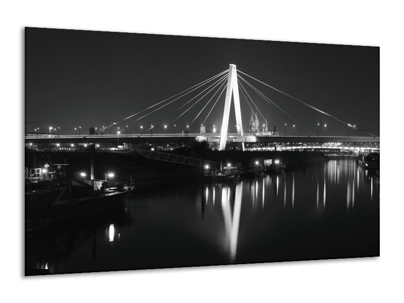 Canvas schilderij Brug | Grijs, Zwart, Wit | 120x70cm 1Luik