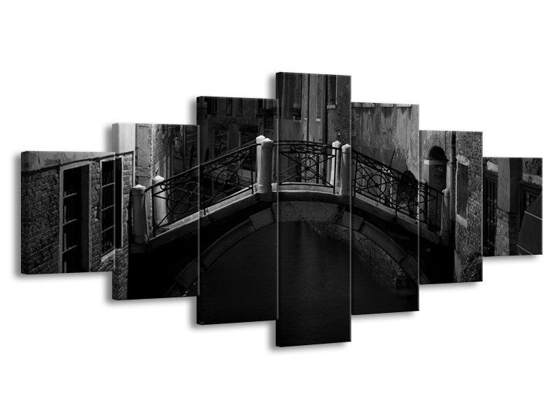 Glas schilderij Brug | Grijs, Zwart, Wit | 210x100cm 7Luik