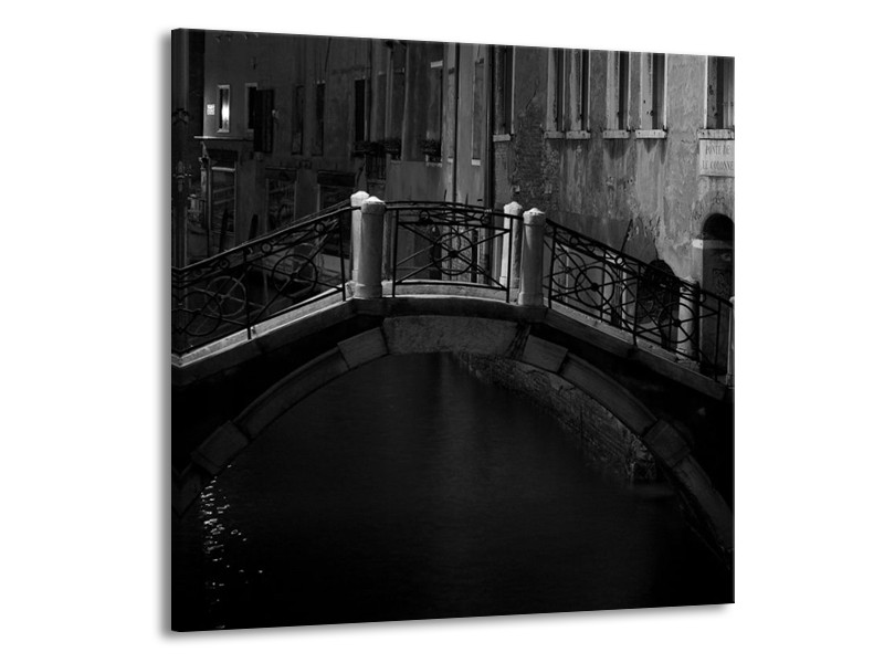 Canvas schilderij Brug | Grijs, Zwart, Wit | 50x50cm 1Luik