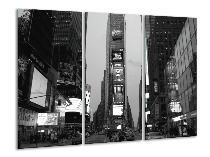 Canvas schilderij Gebouw | Grijs, Zwart, Wit | 120x80cm 3Luik