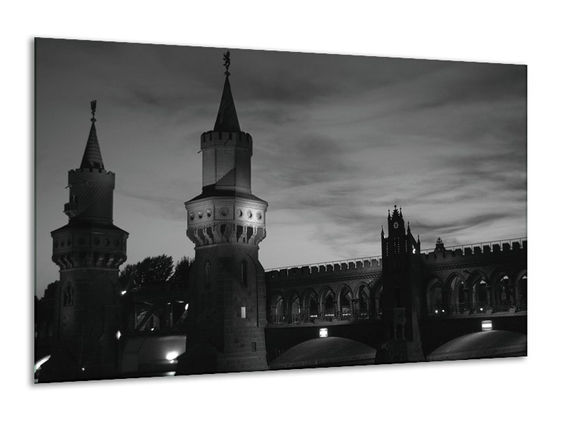 Canvas schilderij Gebouw | Grijs, Zwart, Wit | 120x70cm 1Luik