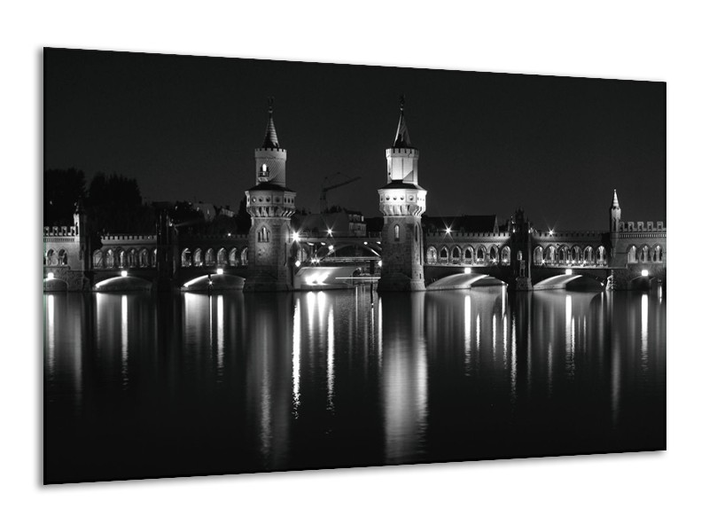 Canvas schilderij Gebouw | Grijs, Zwart, Wit | 120x70cm 1Luik