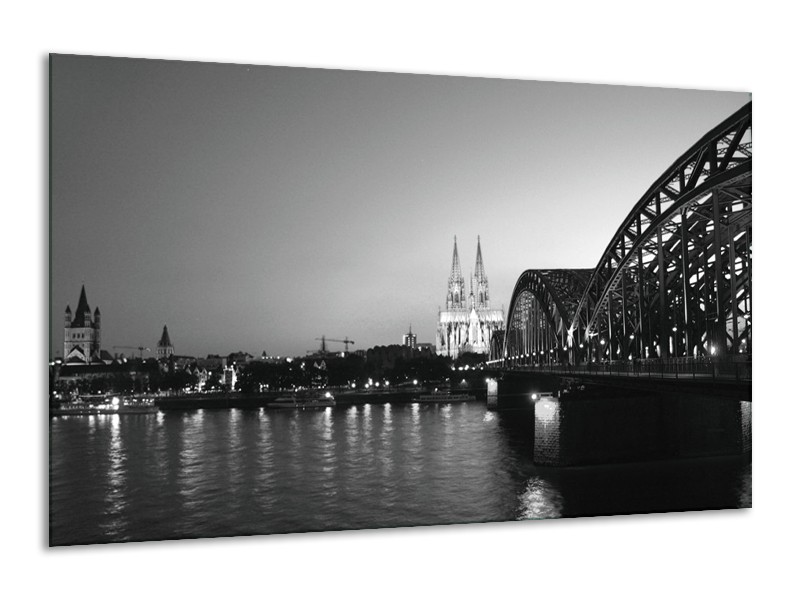 Canvas schilderij Brug | Grijs, Zwart, Wit | 120x70cm 1Luik