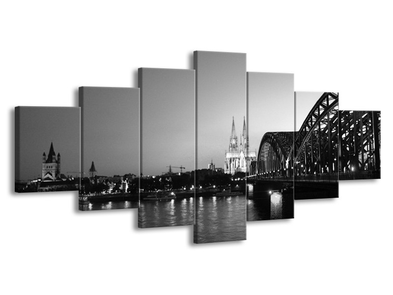 Glas schilderij Brug | Grijs, Zwart, Wit | 210x100cm 7Luik