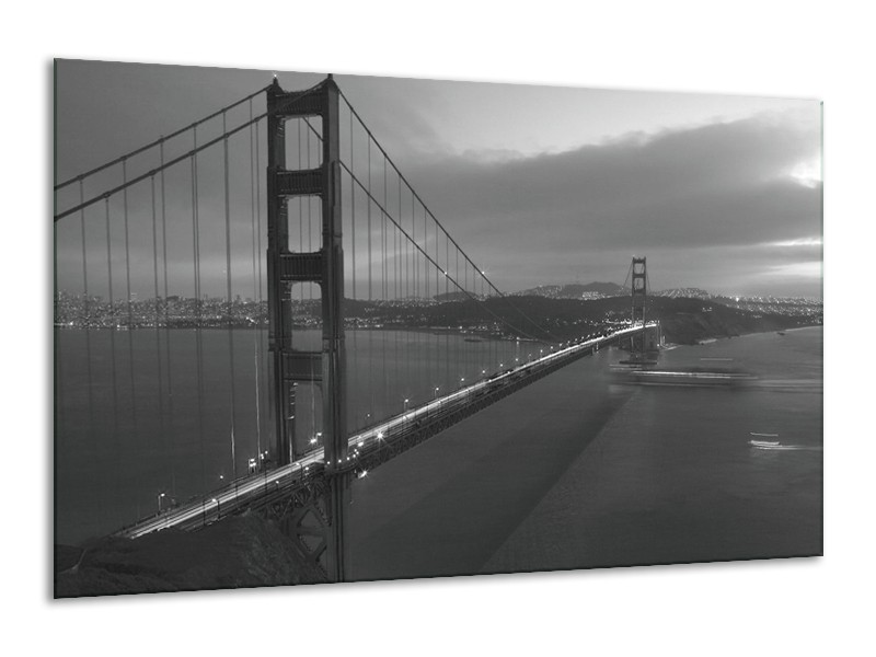 Canvas schilderij Brug | Grijs, Zwart, Wit | 120x70cm 1Luik