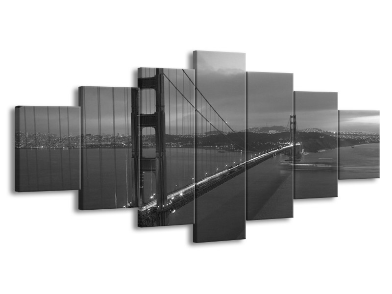 Glas schilderij Brug | Grijs, Zwart, Wit | 210x100cm 7Luik