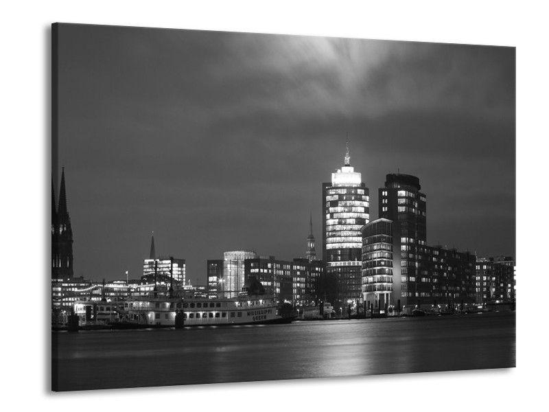 Canvas schilderij Gebouw | Grijs, Zwart, Wit | 100x70cm 1Luik