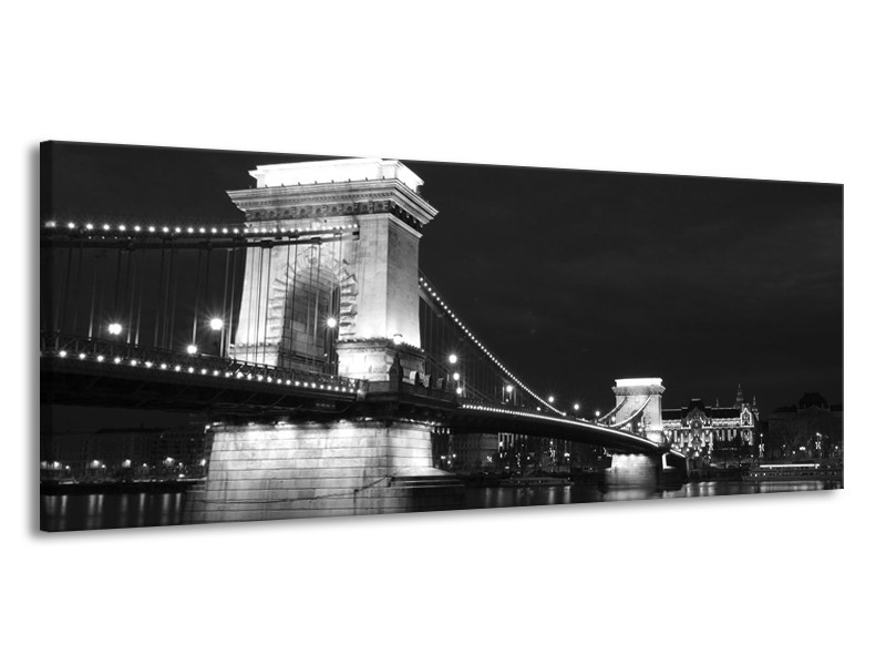 Canvas schilderij Brug | Grijs, Zwart, Wit | 145x58cm 1Luik