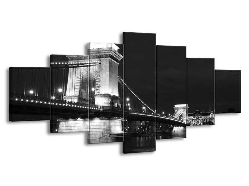 Glas schilderij Brug | Grijs, Zwart, Wit | 210x100cm 7Luik